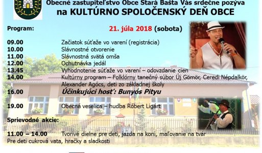 Kultúrno spoločenský deň obce Stará Bašta 21.7.2018