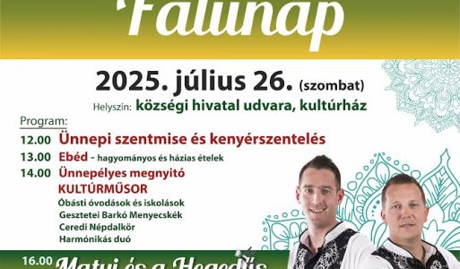 Óbást község első írásos említésének 570. évfordulója  Meghívó